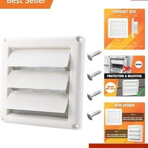 Versatile 4'' Dryer Vent Cover with Removable Screen for All Vent Applications